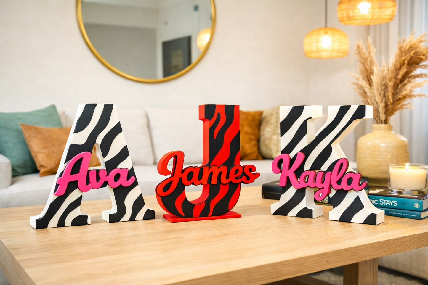 Zebra Print Letters Custom Made