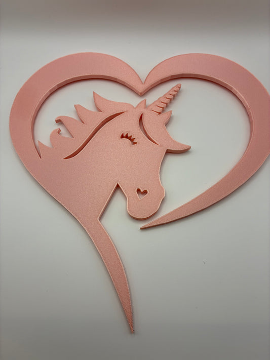 Unicorn Heart Wall Art — 3D Printed