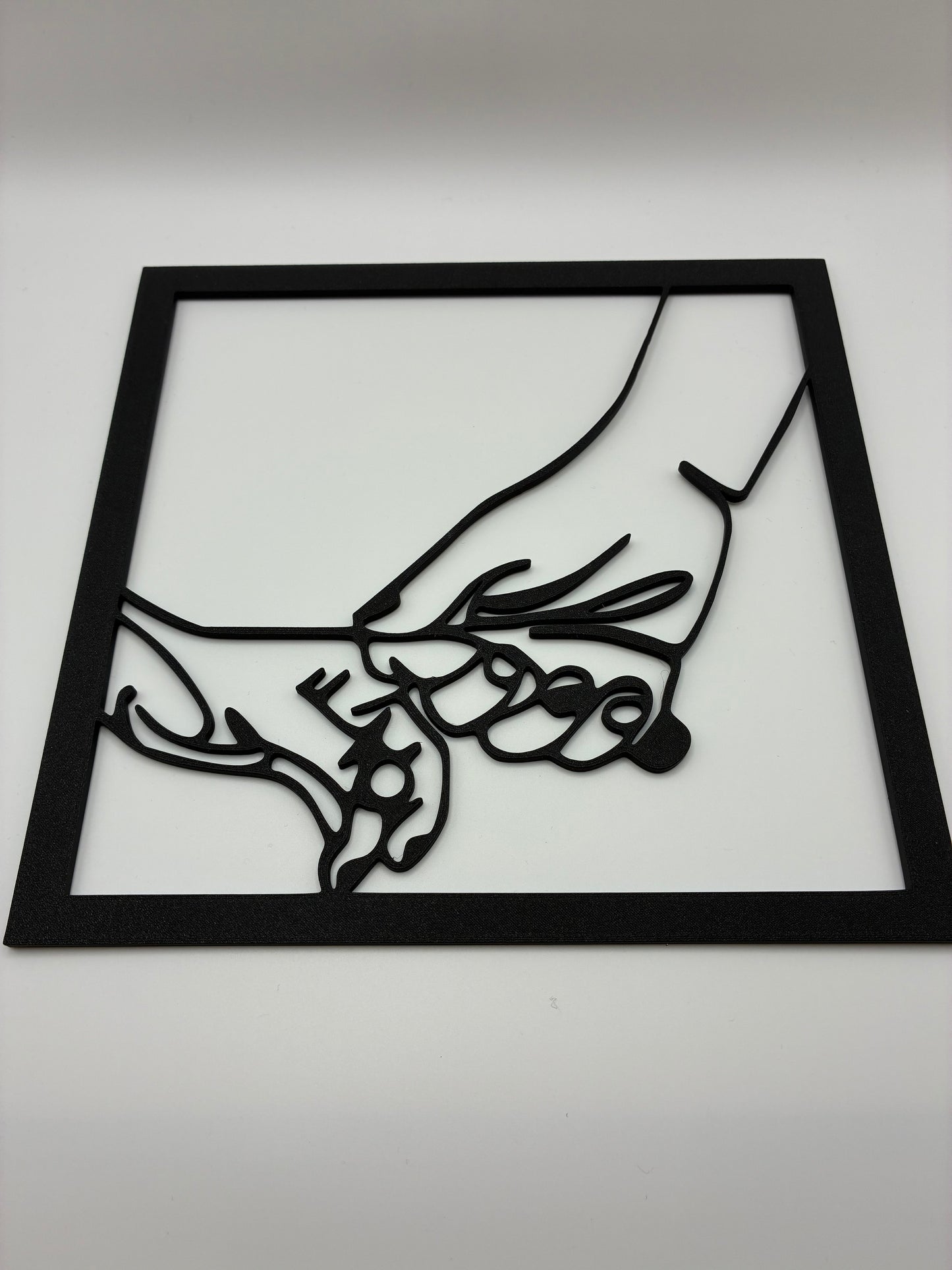 Holding Hands Framed Wall Art — 3D Printed
