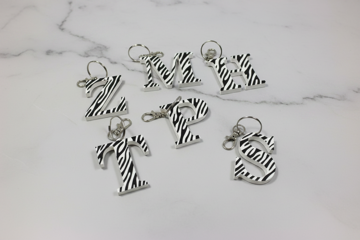 Zebra Print Keyrings